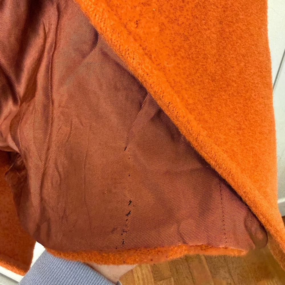 MAXMARA Burnt Orange Oversized Shawl Collar Wool Blend Cocoon Coat- DAMAGED - Picture 11 of 16